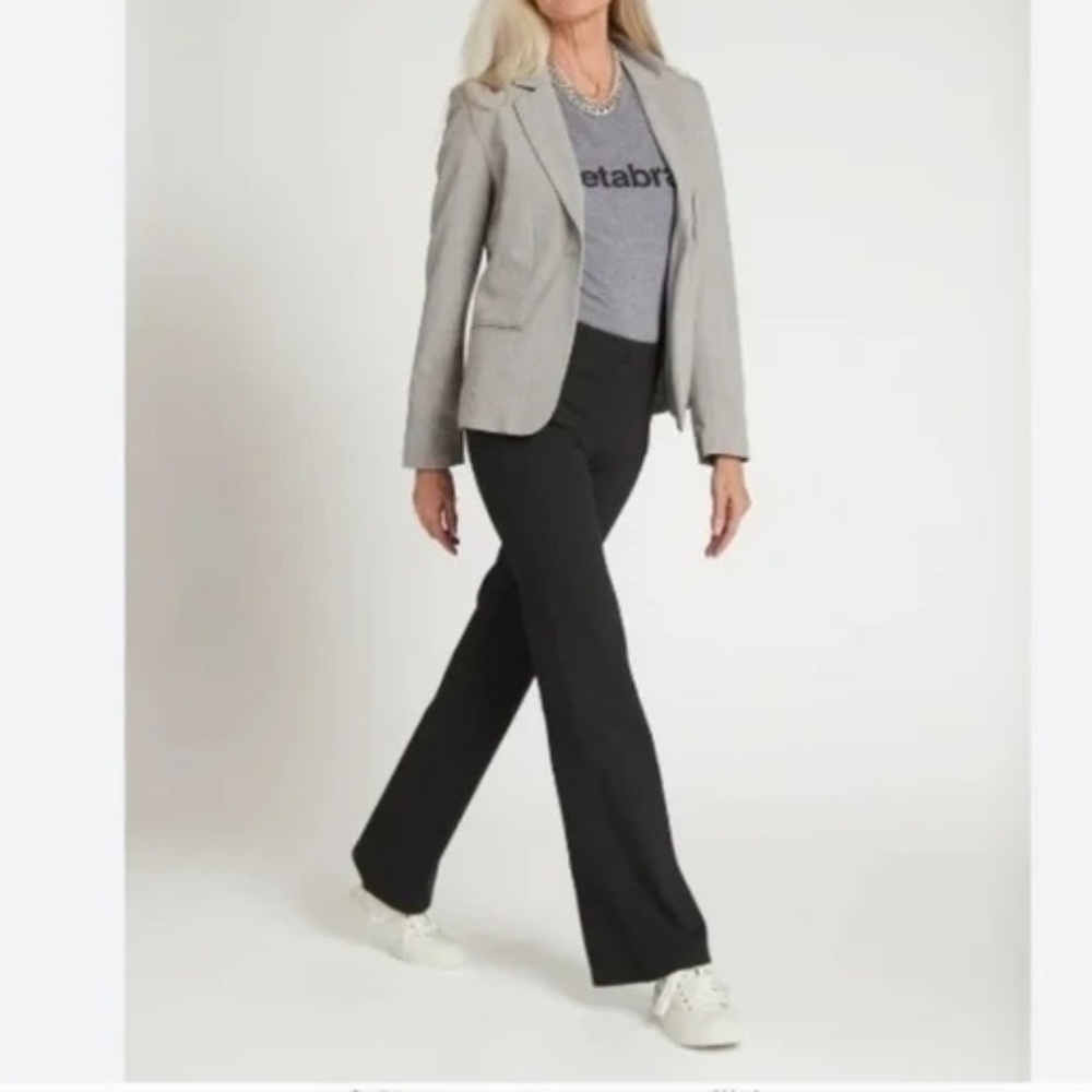 Betabrand Classic DPYP Pull On Pant Straight Leg Charcoal Size XL Long Fall